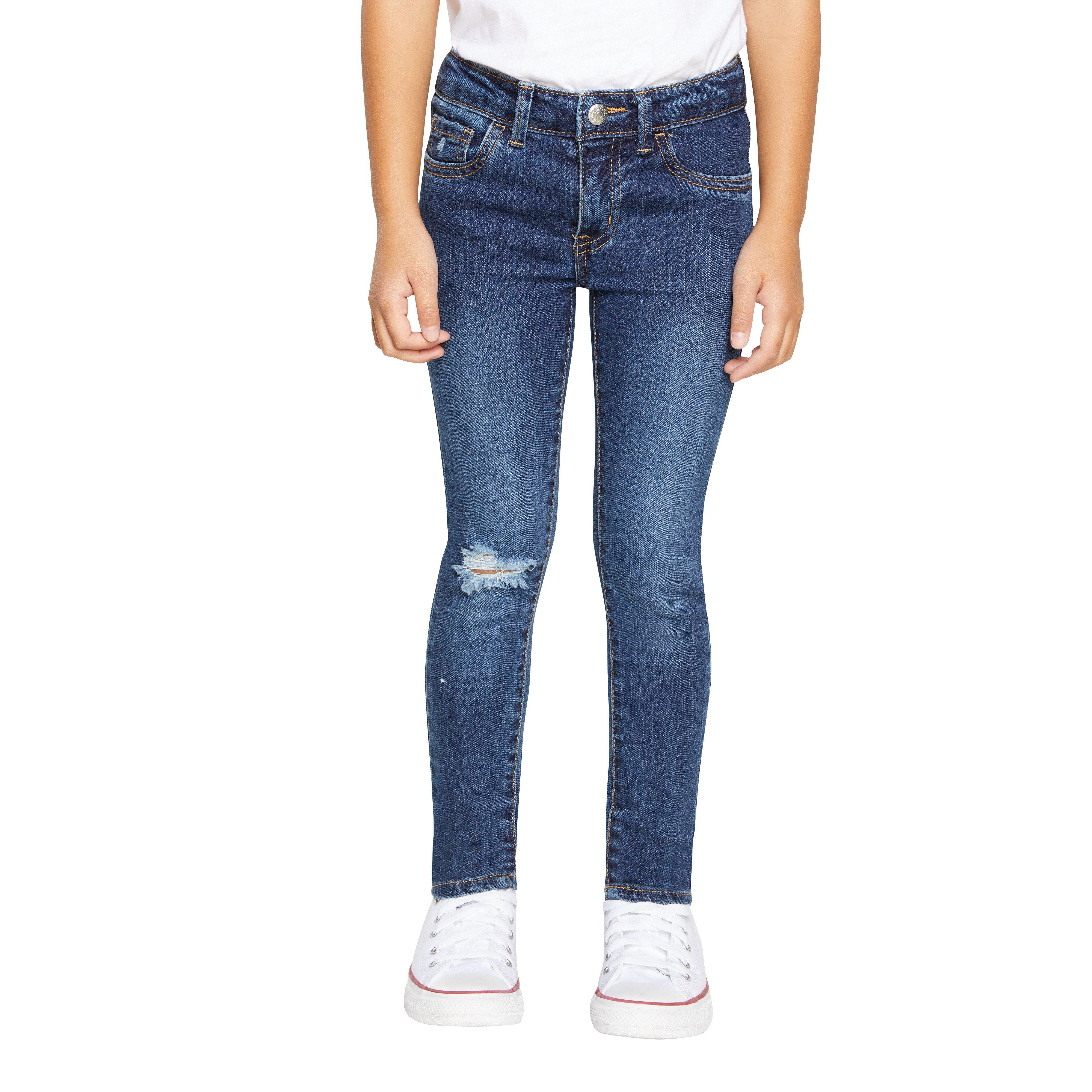 Levi's Little Girls' 710 Super Skinny Fit Slim Medium Wash Denim Jeans - Blue - MEDIUM BLUE